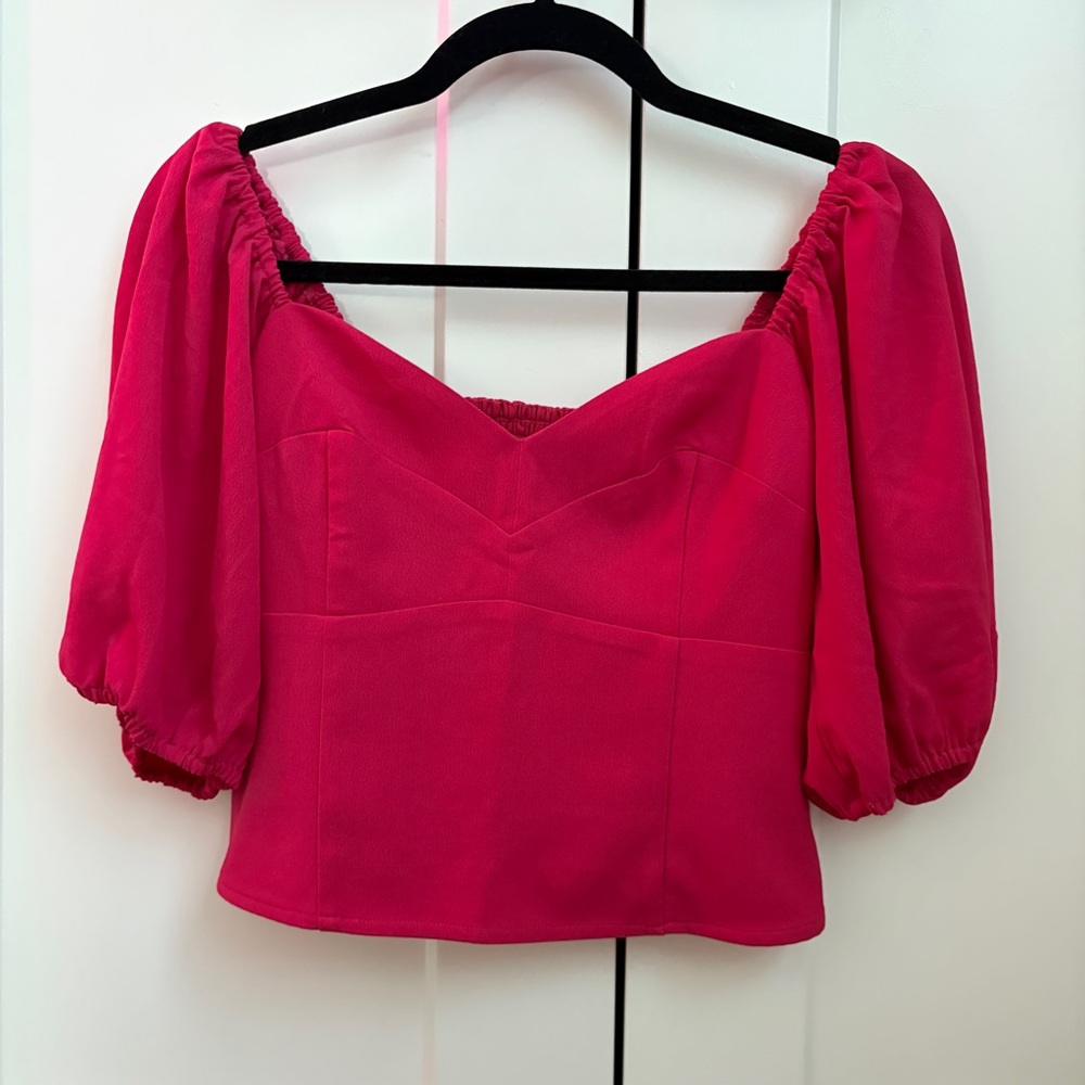 NWOT - Abercrombie Puff Sleeve Sweetheart Neck Corset Top - Small